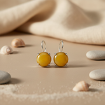 Load image into Gallery viewer, Silver Amber Drop Earrings | Women's Genuine Gemstone Jewelry