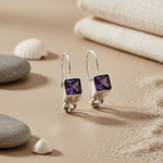 Load image into Gallery viewer, 925 Silver Amethyst Drop Earrings for Women | Gift Jewelry