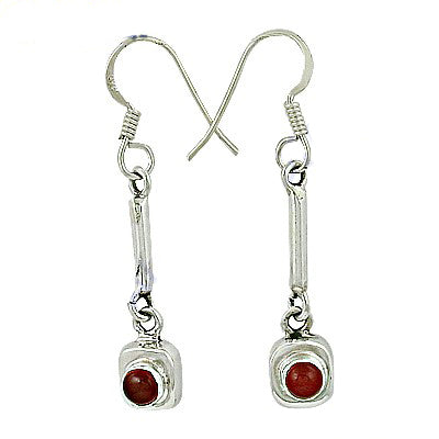 925 silver red gemstone drop earrings for women | gift