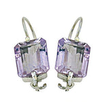 Load image into Gallery viewer, Silver Amethyst Drop Earrings for Women | Gemstone Jewelry