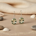 Load image into Gallery viewer, 925 Silver Green Amethyst Drop Earrings for Women | Gift