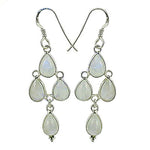Load image into Gallery viewer, 925 Silver Moonstone Chandelier Earrings for Women | Gift Jewelry