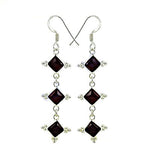 Load image into Gallery viewer, 925 Silver Garnet Drop Earrings for Women | Gemstone Jewelry