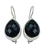Load image into Gallery viewer, 925 Silver Black Onyx Teardrop Earrings for Women