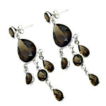 Load image into Gallery viewer, Smoky Quartz Dangle Earrings in 925 Silver for Women