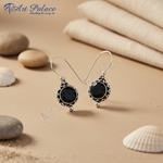 Load image into Gallery viewer, 925 Sterling Silver Black Onyx Dangle Earrings for Women