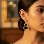 Load image into Gallery viewer, 925 Silver Onyx Drop Earrings for Women | Daily Wear Jewelry