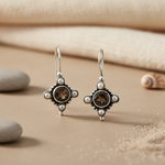 Load image into Gallery viewer, 925 Silver Smoky Quartz & Pearl Earrings for Women