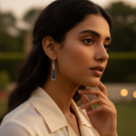 Load image into Gallery viewer, 925 Silver Blue Stone Earrings | Women's Dangle Earrings