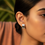 Load image into Gallery viewer, Silver Face Stud Earrings | Unique Jewelry for Women