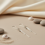 Load image into Gallery viewer, Silver Dangle Earrings for Women | Chic Minimalist Jewelry