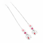 Load image into Gallery viewer, 925 Silver Cat Drop Earrings with Pink Gemstones | Gift for Women