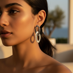 Load image into Gallery viewer, Silver Oval Link Drop Earrings for Women | Statement Jewelry