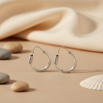 Load image into Gallery viewer, Silver Hoop Earrings for Women | Daily Wear Jewelry