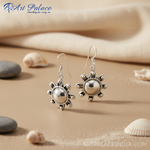 Load image into Gallery viewer, 925 Silver Sunburst Earrings for Women | Dangle Earrings