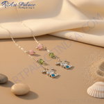 Load image into Gallery viewer, 925 Silver Bunny Pendant Necklace | Pink & Green Gemstones