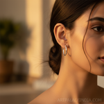 Load image into Gallery viewer, Silver Hoop Earrings for Women | Daily Wear | Gift