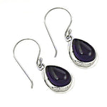 Load image into Gallery viewer, 925 Silver Purple Gemstone Teardrop Earrings for Women