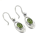 Load image into Gallery viewer, 925 Silver Peridot Drop Earrings for Women | Green Gemstone Jewelry