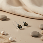 Load image into Gallery viewer, 925 Silver Black Onyx Teardrop Earrings for Women