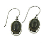 Load image into Gallery viewer, Silver Oval Onyx Drop Earrings for Women | Daily Wear Jewelry