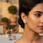 Load image into Gallery viewer, Silver Textured Stud Earrings | Women's Jewelry | Daily Wear