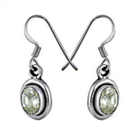 Load image into Gallery viewer, 925 Silver Green Gemstone Earrings for Women | Daily Wear