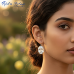 Load image into Gallery viewer, Silver Oval Crystal Drop Earrings for Women | Dainty Jewelry