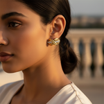 Load image into Gallery viewer, gold plating Stud Earrings with Diamonds | Luxury Jewelry for Women