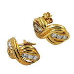 Load image into Gallery viewer, gold plating Stud Earrings with Diamonds | Luxury Jewelry for Women