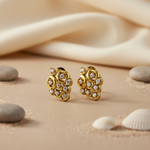 Load image into Gallery viewer, gold plating Diamond Stud Earrings for Women | Bridal Jewelry Gift