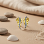 Load image into Gallery viewer, gold plating Leaf Diamond Earrings | Luxury Jewelry Gift