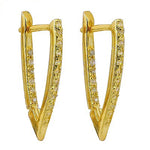 Load image into Gallery viewer, gold plating V-Shaped Cubic Zirconia Earrings | For Women | Gift