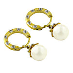 Load image into Gallery viewer, gold plating Pearl Hoop Earrings for Women | Fashion Jewelry