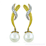 Load image into Gallery viewer, gold plating Pearl Drop Earrings | Women's Elegant Jewelry