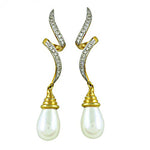 Load image into Gallery viewer, gold plating Pearl Drop Earrings | Women's Elegant Jewelry
