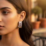 Load image into Gallery viewer, Silver Amethyst Stone Earrings for Women | Dainty Jewelry