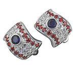 Load image into Gallery viewer, 925 Silver Garnet Sapphire Stud Earrings for Women | Gift
