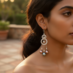 Load image into Gallery viewer, Silver Pearl Chandelier Earrings for Women | Dangle Earrings