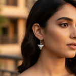 Load image into Gallery viewer, 925 Silver Triangle Earrings with Gemstone | For Women