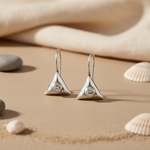 Load image into Gallery viewer, 925 Silver Triangle Earrings with Gemstone | For Women