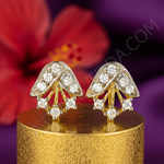 Load image into Gallery viewer, Diamond Stud Earrings in Gold Finish | For Women | Artpalace