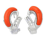 Load image into Gallery viewer, Silver Coral Hoop Earrings for Women | Statement Jewelry