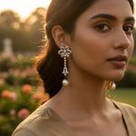 Load image into Gallery viewer, Silver Pearl Drop Earrings for Women | Dangle Earrings