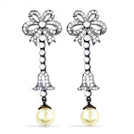 Load image into Gallery viewer, Silver Pearl Drop Earrings for Women | Dangle Earrings