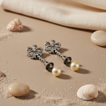 Load image into Gallery viewer, Silver Pearl Drop Earrings for Women | Dangle Earrings