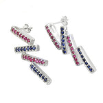 Load image into Gallery viewer, 925 Silver Ruby & Sapphire Earrings for Women | Dangle Earrings