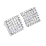 Load image into Gallery viewer, 925 Silver Diamond Stud Earrings | Square Cut | For Women