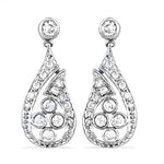 Load image into Gallery viewer, Silver Teardrop Diamond Earrings | Women's Elegant Jewelry