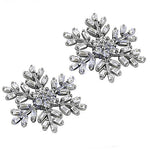 Load image into Gallery viewer, Silver Snowflake Stud Earrings with Cubic Zirconia | Women's Jewelry